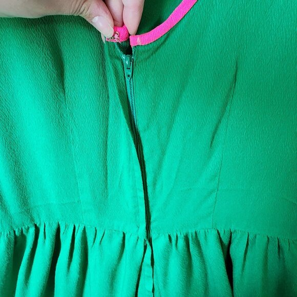 Vtg 60s 70s Alfred Shaheen Women's S/M Sleeveless Funky Wide Leg Jumpsuit Green - Picture 15 of 16